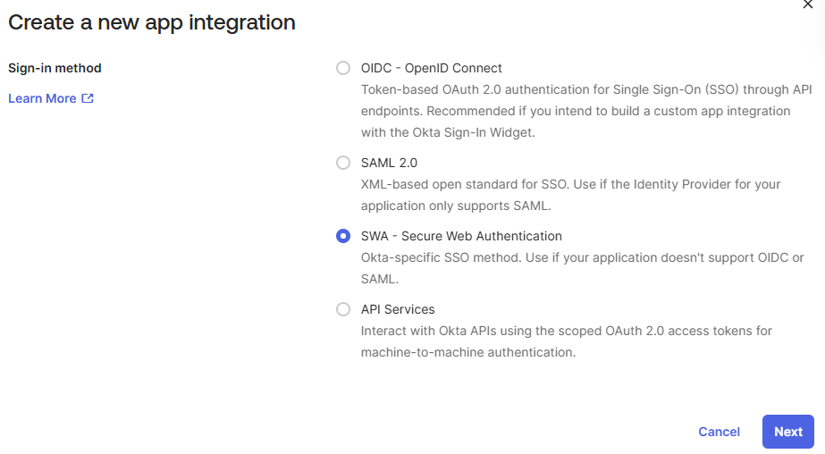Authentication Mechanism with OKTA